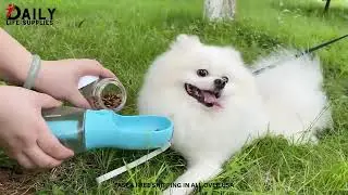 3 in 1 Portable Dog Water Bottle &ndash; Travel Cup with Food & Waste Bag Holder