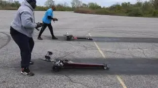 Modified Primal Dragster with Bartalone pipe Brp vs Wayne Twin 57cc Dragster NITROSTREETS