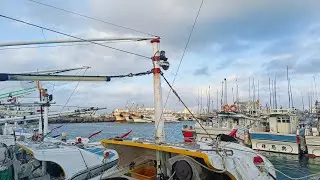 Taiwan fishing boat standby waiting for sailing #live