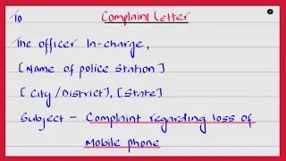 How to Write a Complaint About Lost Mobile Phone | Formal Letter
