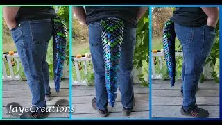 [For Sale] Blue to Black with Premium Green Chevrons Scaletail - Knitted Scalemail - JayeCreations