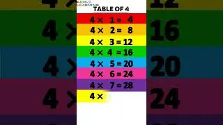 Tables I Table Of 4 I Maths #tables #table of 4 #maths #shorts