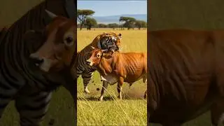 Tiger attack on cow🐯 #tiger #animals #trending #viral #shortsfeed #cow #shorts