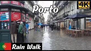Porto | City Centre | Portugal 4K Rain Walk