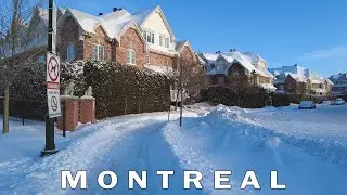 Montreal Morning Walk in Saint-Laurent Neighborhood Winter 2022