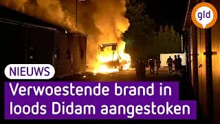 Verwoestende brand in loods Didam aangestoken