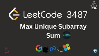 Leetcode 3487 🔥 Max Unique Subarray Sum | HashSet + Logical Approach | Java DCC 25 July