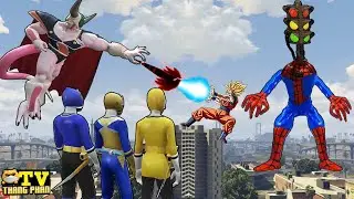 Goku Đại Chiến Với Qu&aacute;i Vật Khổng Lồ ... Si&ecirc;u Nh&acirc;n Đỏ Ph&aacute;t Hiện Qu&aacute;i Vật Traffic Light Siren Head