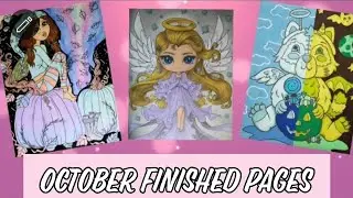 MY COMPLETED COLORING PAGES AND WIPS (October) || My First Coloring Video