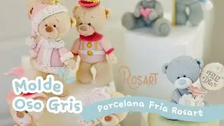 TUTORIAL PORCELANA FRIA Molde Oso Gris 🐻​ Rosart Arequipa