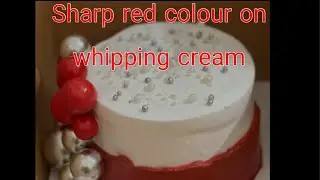Red and white cake #sharp red colour on whip cream #vizracakesandflakesofficial 
