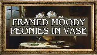 Framed Moody Peonies in Vase – Silent Still Life (1 Hour Ambient Art Display)