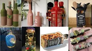 Recycle glass Bottles Into Hanging Lantern Flower Pots for Old Walls and home decor