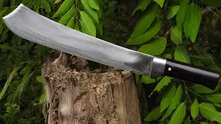 Knife Making - Forged  A Bolo Machete Knife Out of Car Leaf Spring | Sharpest Machete