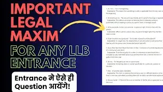 Important LEGAL MAXIM For  Law Entrance Exam / CLAT, CUET ETC.