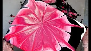 (105) Acrylic Pouring NZ 🎨 Wreck A Ring Pour in Reds and Pinks with Gold Glamour Dust 🎀🌸💋