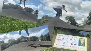 Skateboarding On A Creative Obstacle At The West Salem, Wisconsin Bike Park - Brandon Hanson.