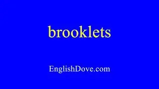 How to pronounce brooklets in American English