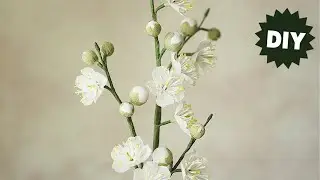 [페이퍼플라워DIY]주름종이로 백매화가지 만들기-How to Make Plum Blossom- DIY paper flowers tutorial-Craft tutorial