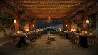 Cozy Beer Garden Ambience | Gentle Rain & Restaurant Sounds | 1 Hr