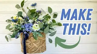 DIY summer flower basket door hanger