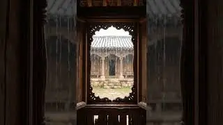 Rain on Ancient Wooden Hut 🌧️ Heritage ASMR | Relaxing Rain & Thunder Sounds #shorts #nature  #rain