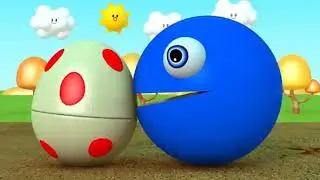 Learn Colors PACMAN VS Street Vehicle and Magic Water Slide Farm Pretend Play for Kids