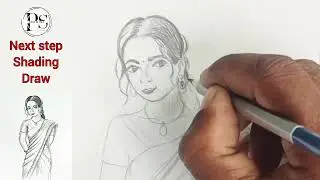 How To Draw Indian Women Drawing | women Drawing Step By Step | Easy Ladies Drawing  (@ps7drawing )