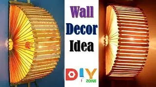 Make Lampshade With Recycled Ice Cream Sticks | DIY Night Lamp | craft ideas