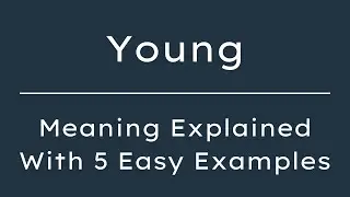 What Does Young Mean? Young Meaning in English With 5 Example Sentences