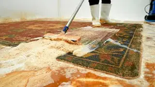 Sewer Flood Damage &ndash; The Most Satisfying Rug Restoration You&rsquo;ll Ever See - Carpet Cleaning ASMR