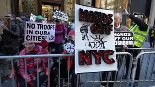 Протест против ICE у башни Трампа в Нью-Йорке
