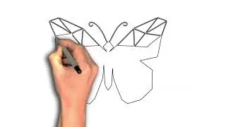 How to draw Butterfly made of geometric shapes drawing image