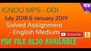 MPS - 001 Political Theory Assignment Solution July 2018 and January 2019 Session