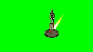 warrior on hoverbug with jet drive - green screen effect