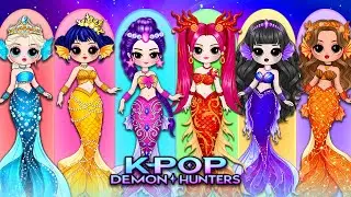K-Pop Demon Hunters ✨ Glow Up Into Trendy Mermaid Fashion | DIY Fashion Paper Dolls