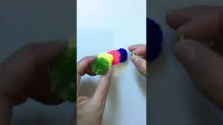 DIY POMPOM CATERPILLAR WITH GOOGLY EYES  #diy #howto #art #artandcraft #craft #creative #toys #love