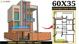 60x35 Luxury Home Plan | Parking | Pool | Garden | Temple with Full Construction Details