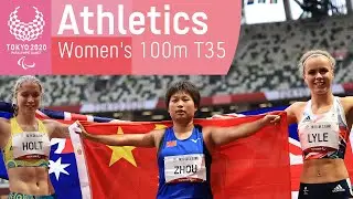 Zhou Xia Sets A New World Record at Women's 100m T35 | Athletics | Tokyo 2020 Paralympic Games