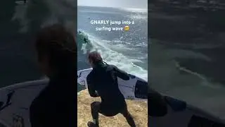 Would you be able to send it off the cliff like this?! #surf #surfing #ocean #waves #bigwaves