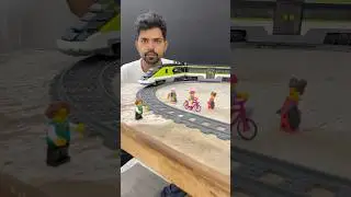 Lego High Speed Passenger Train Cute Girl Beating Brave Boy