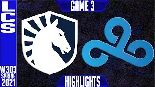 TL vs C9 Highlights Game 3 | LCS Spring 2021 Grand Final Lock In W3D3 | Team Liquid vs Cloud9 G3