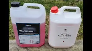 Test av F&ouml;rtv&auml;tt / Snabbtv&auml;tts medel. BBV Prewash foam vs King Carthur Control Snow Foam
