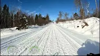 Snowmobile ride in Hayward Wisconsin
