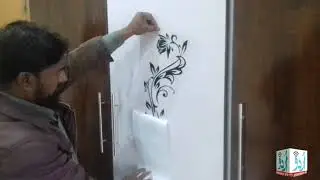 One way vision Flowers Artwork sticker pasting on cupboard wall glass without using Paint | How to