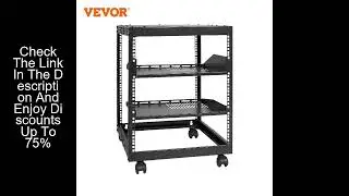 VEVOR Open Frame Server Rack 12U/15U/ 20U Floor Standing or Wall Mounted with Adjustable Depth for M