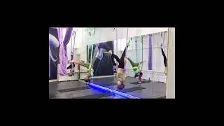 Kids on aerial hammock!!! #aerostretching #baby #flip #aeroacrobatics