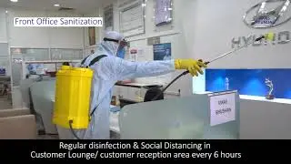We are safe! Customer lounge & Front office Sanitization at Hans Hyundai.