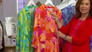 Susan Graver Printed Liquid Knit Tunic w/ Embellishment on QVC