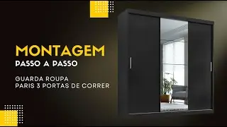 Guarda Roupa Casal Paris 3 portas de correr - Montagem completa - Tonielque Móveis